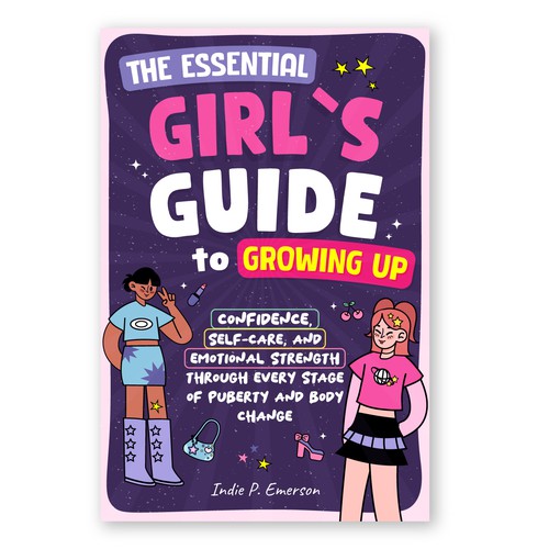Design a tween girl self-help book cover