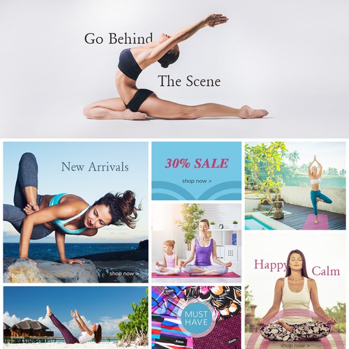 Home page design for Copenhagen based online yoga shop