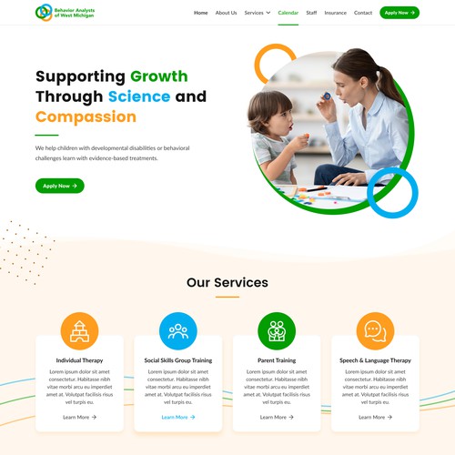 Behavioral Therapy Homepage Design