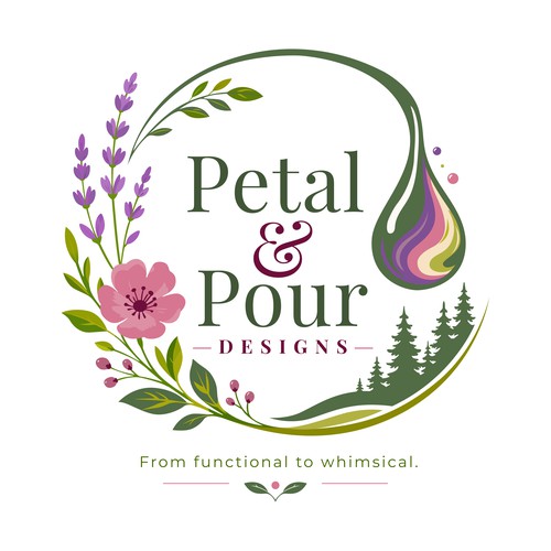 Petal & Pour Designs — Botanical Artisan Logo