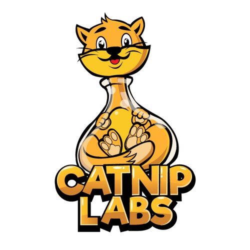 Cat illustration in glass labs