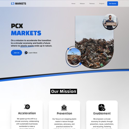 PCX Markets Landing Page Design