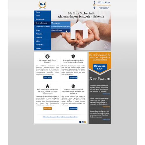 Redesign of existing website www.alarmanlagen-schweiz.ch