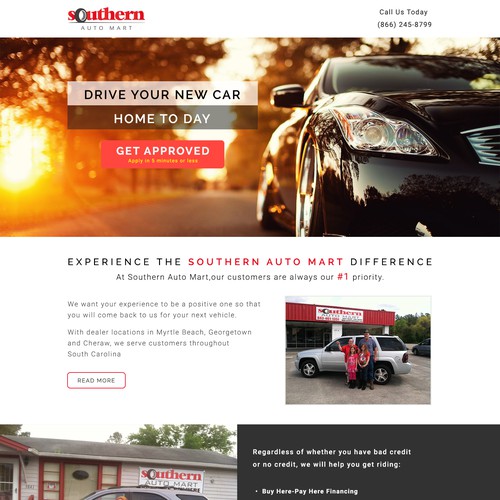 Landing Page For Southern Auto Mart
