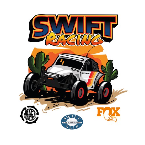 t-shirt design for Swift racing baja bug