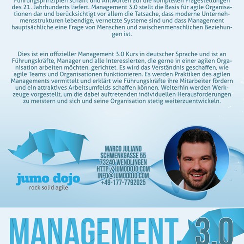 Flyer für Management 3.0 Seminar / Workshop