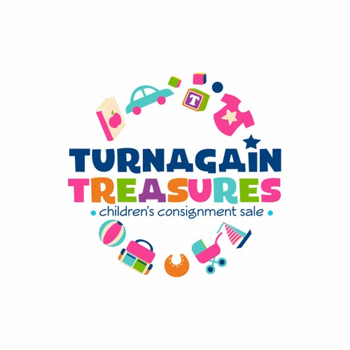 Create an eye catching logo appealing to moms for Turnagain Treasures