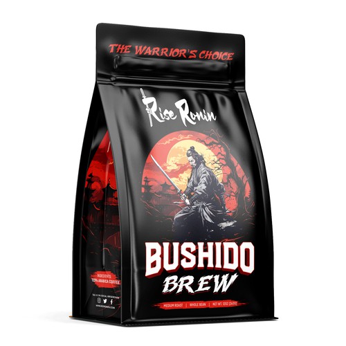 RISE RONIN - BUSHIDO BREW Coffee Packaging