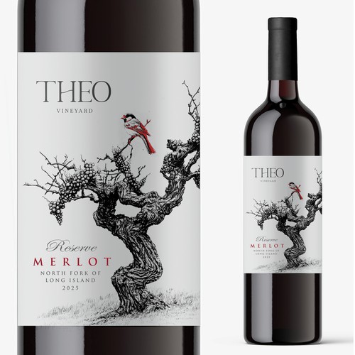 Label design for Merlot red wine