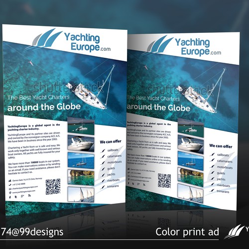 Magazine advertisement for Yachting Europe