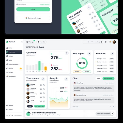 Admin Financial Dashboard app Design Saas 