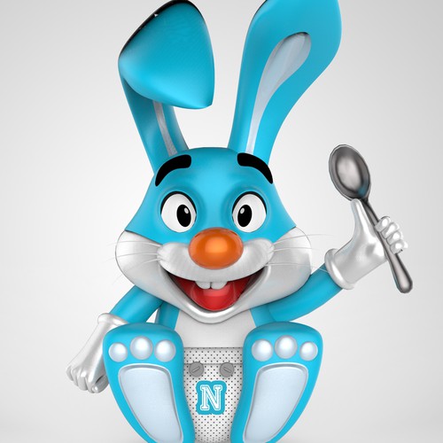 Baby bunny pet 3D Mascot image