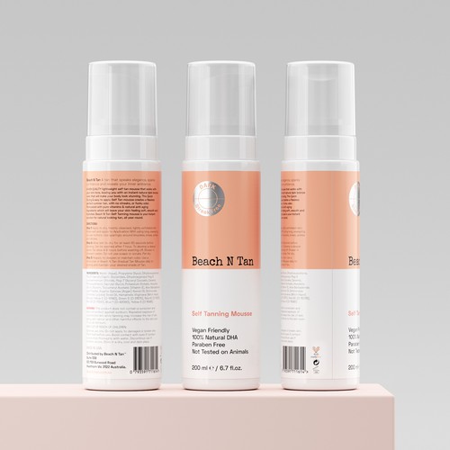 Tanning Mousse Minimalistic Label Design