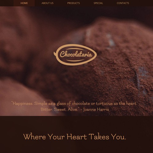 Logo and website design for a chocolate manufacturer.