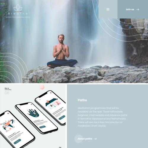 Webdesign for yoga / meditation website