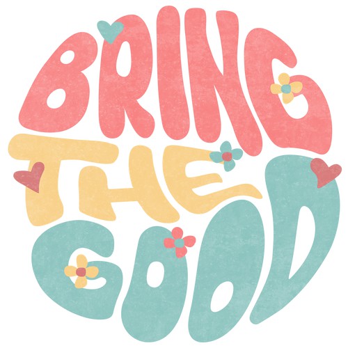 Retro Hippie Positive Vibes Pastel Graphic