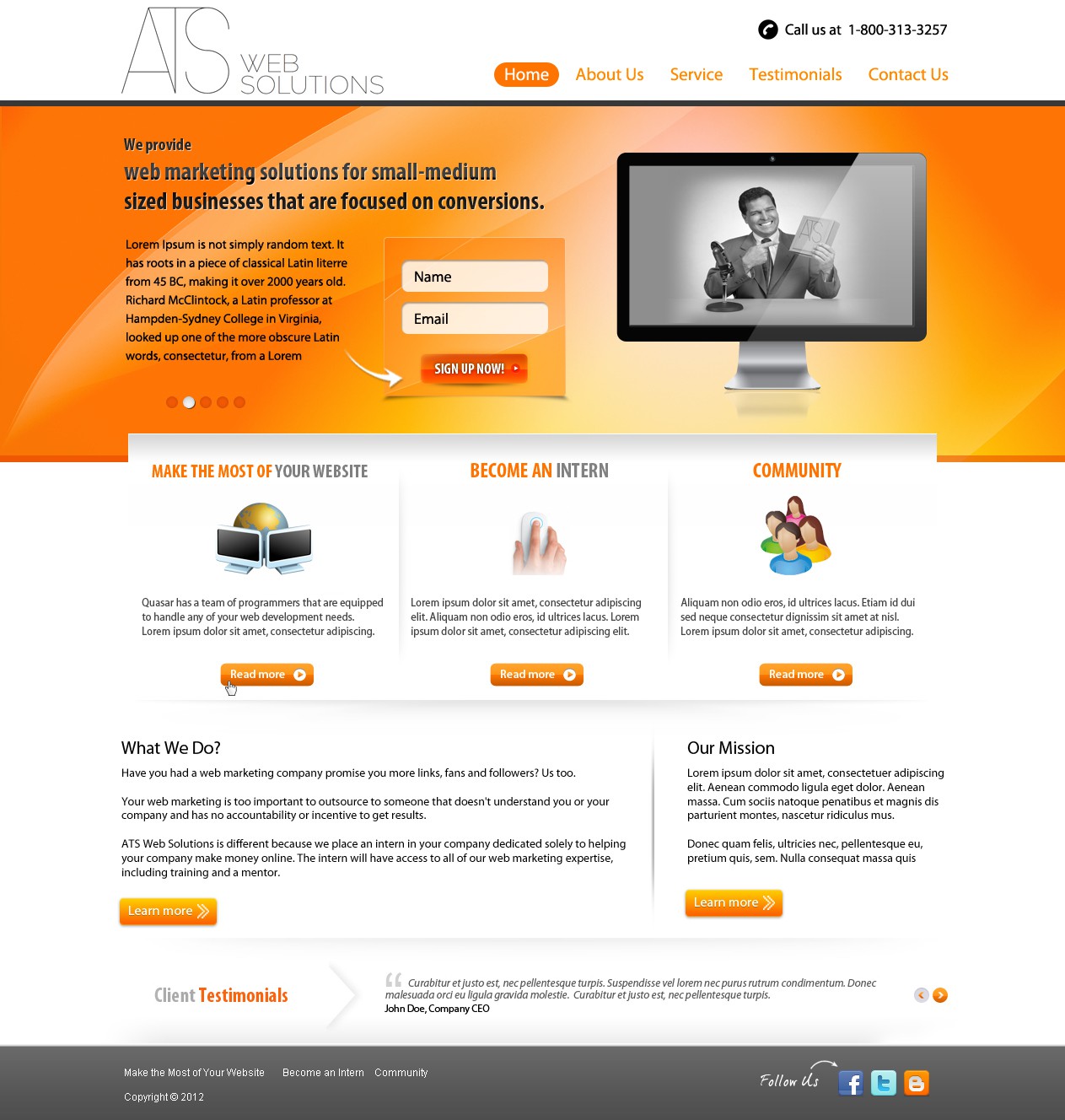 ATS Web Solutions needs a new website design