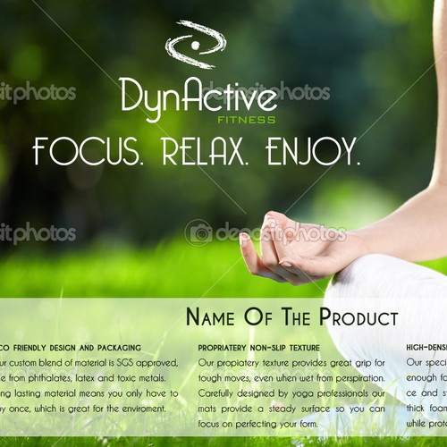 Create a label design for yoga products.