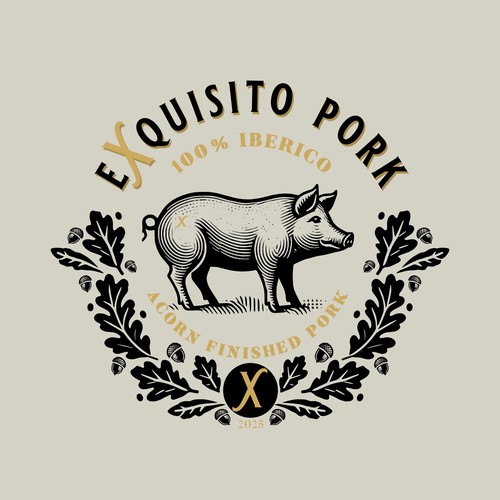 Vintage logo for pork