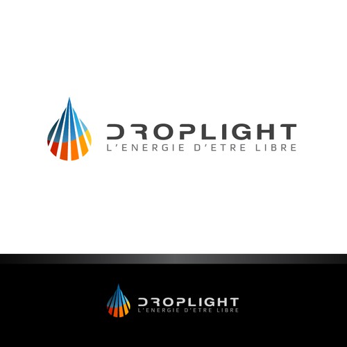 Create a logo linking Green Power, Technology and Freedom, the roots of DropLight