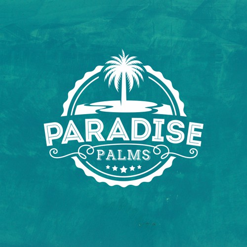 Create a logo for a nostalgic American dive bar and restaurant - Paradise Palms!