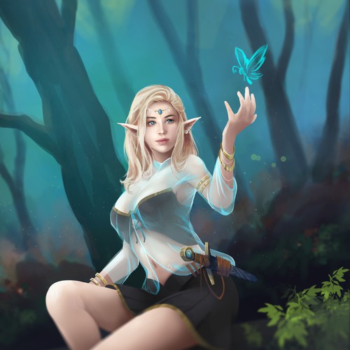 elf illustration for cover book