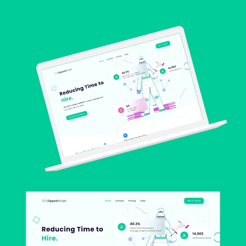 Tech startup single pager landing page