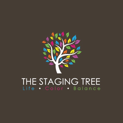 Create a logo for The Staging Tree, a home staging business. Give life to the tree!
