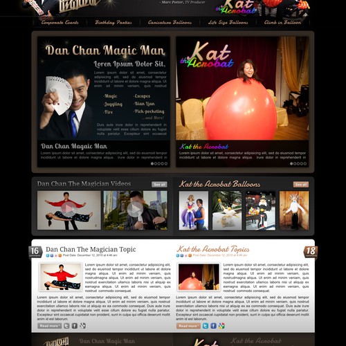 New website design wanted for www.danchanmagic.com