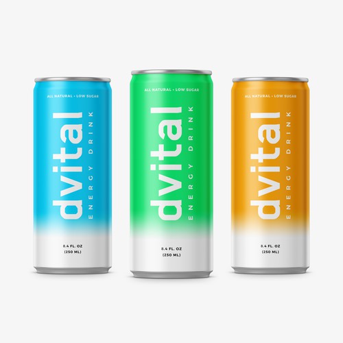 Sporty design for energy drink can