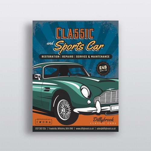 Classic Car Auto Repair Flyer