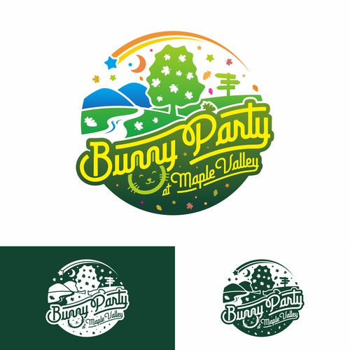 Bunny Party at Maple Valley game logo design