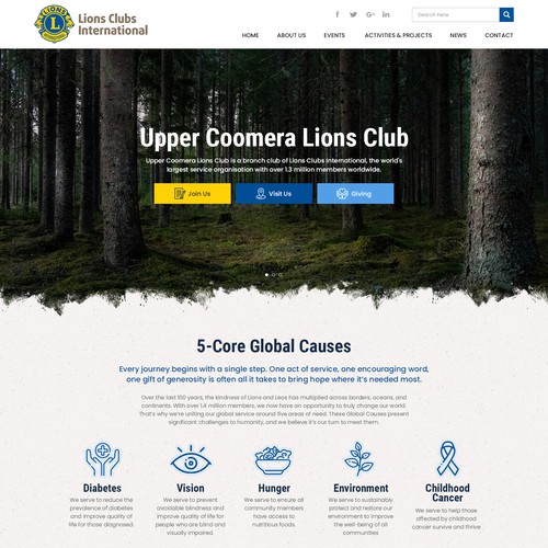 Website design for Upper coomera lions club