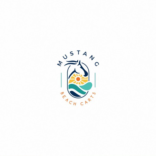 Clean and Modern Logo for Mustang Beach Carts