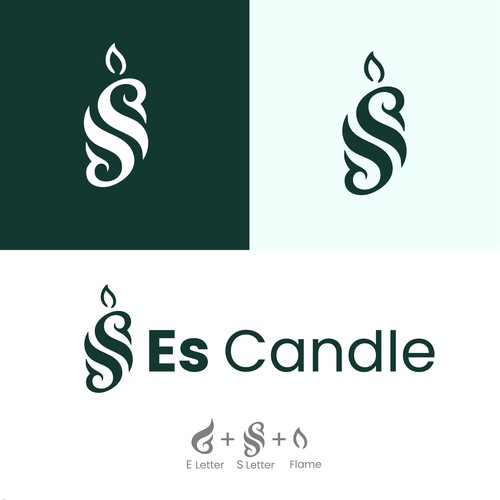 Candle ES letter Logo Design