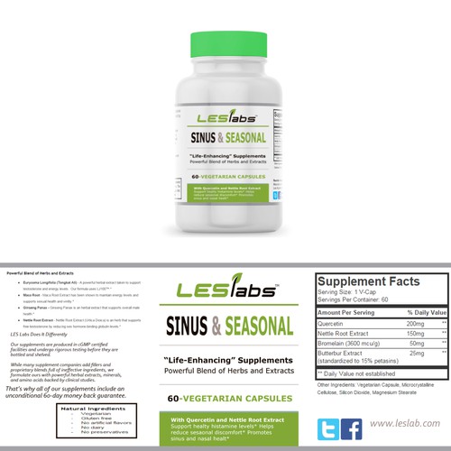 Create a fact sheet template for our nutritional supplements