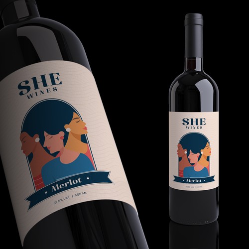 She wines label design