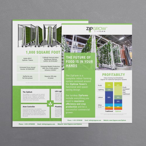 Super clean "Zipgrow Inc." brochure 