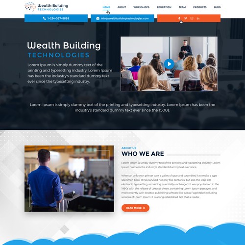 Design a beautiful, simple, fun website for education startup Wealth Building Technologies