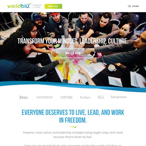 Design an Inspiring Website For Companies Building Workplace Cultures Based in Freedom