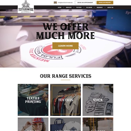 Landing page design