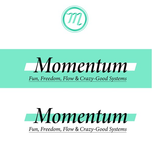 Bold logo and social media pack design concept for "Momentum".