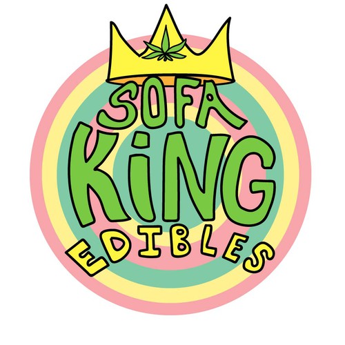 sofa king edibles logo idea