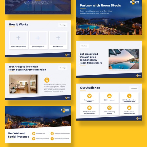 Design an exciting sales deck for our hotel Chrome extension