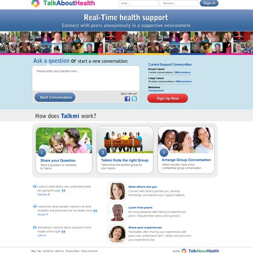 TalkAboutHealth.com- design 2 web pages- minimal and intuitive