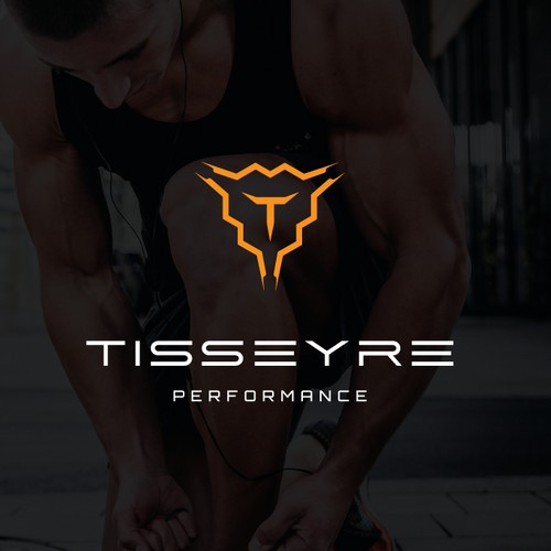 A modern and minimalistic triangular logo design for a physical fitness brand