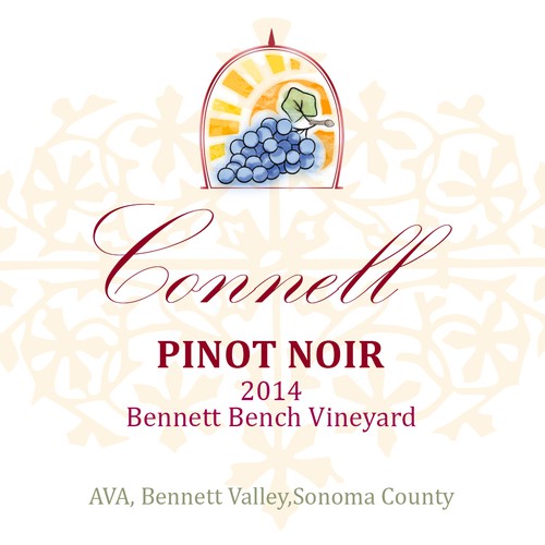 Simple and colorful label Design for Pinot noir wine