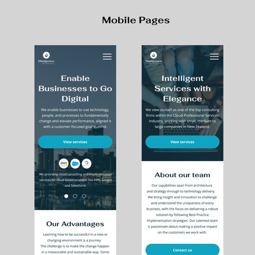 Mobile page. Design concept for a consulting company