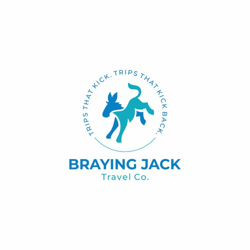 Eye Catching Logo for Braying Jack Travel Co.