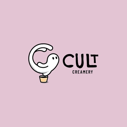 Logo available for customisation and sale.Vegan ice cream logo